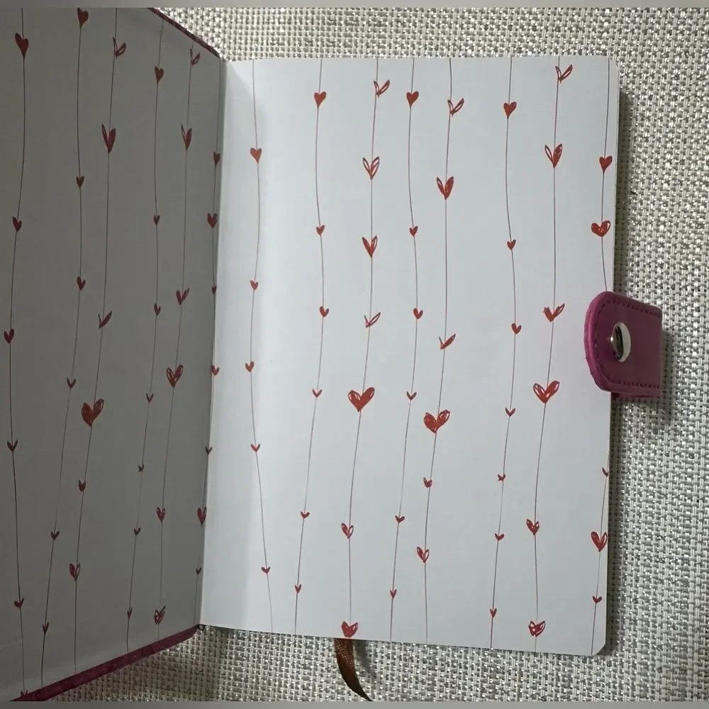 Blue Bible Verse Pink Hearts Faux Leather Bound Journal